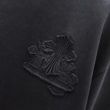 クロムハーツ 服 CHROMEHEARTS 2022秋冬新作ワッペン立体刺繍クロスフラワークラスターラウンドネックセーター