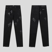 クロムハーツ 服 CHROMEHEARTS 2022新作ハンドペイントクロスレザージーンズ
