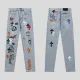 クロムハーツ 服 CHROMEHEARTS 2022新作ハンドペイントクロスレザージーンズ