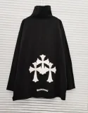 クロムハーツ 服 CHROMEHEARTS2022秋冬新作ハイネックレザー刺繍クロスニットセーター
