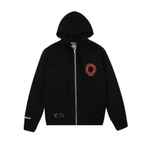 クロムハーツ 服 CHROMEHEARTS2022 新作 赤 ホースシューグレイブクロス ジッパーセーター