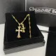 クロムハーツネックレス CHROMEHEARTS2022 新作 24金メッキ ダブルクロス ネックレス