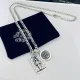 クロムハーツネックレス CHROMEHEARTS2022 新作 刀回し ダブル ペンダント ネックレス