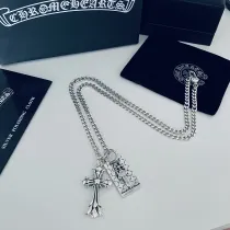 クロムハーツネックレス CHROMEHEARTS2022新作ソードクロスダブルペンダントネックレス