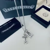 クロムハーツネックレス CHROMEHEARTS2022新作ソードクロスダブルペンダントネックレス