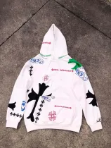クロムハーツ 服 CHROMEHEARTS 2022新作 クロスサンスクリットホースシュー フルロゴ グラフィティプリント フーデッドセーター