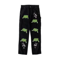 クロムハーツ 服 CHROMEHEARTS x Sex Records 2022年新作クロスパッチレザージーンズ