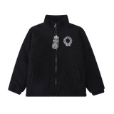 クロムハーツ 服 CHROMEHEARTS2022新作バックホースシュープリント刺繍ラムベルベットジャケット