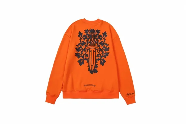 クロムハーツ 服 CHROMEHEARTS2022新作オレンジラタンフラワーソードプリントセーター