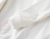 クロムハーツ 服 CHROMEHEARTS2022新作白黒パテントレザークロスパッチレザーラウンドネックセーター