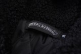 クロムハーツ 服 CHROMEHEARTS2022新作ホースシュープリントパッチレザークロス刺繍ラムベルベットフード付きジャケット
