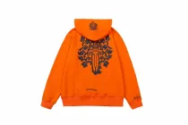 クロムハーツ 服 CHROMEHEARTS2022 新作 オレンジ 剣 梵字 クロス 立体トーテム プリント フード付きセーター