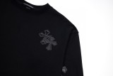 クロムハーツ 服 CHROMEHEARTS2022新作白黒パテントレザークロスパッチラウンドネックセーター