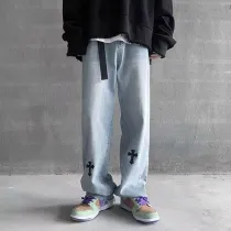 クロムハーツ 服 CHROMEHEARTS2022秋の新作刺繍クロスパッチレザージーンズ