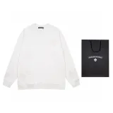 クロムハーツ 服 CHROMEHEARTS2022新作白黒パテントレザークロスパッチラウンドネックセーター