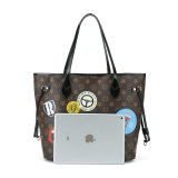 RICHPORTS  Checkered Women Top Famous Designer Leather Handbags Luxury Shoulder Bags Classic Tote For Lady Large Capacity Shopping Travel Handle Totes Bags
