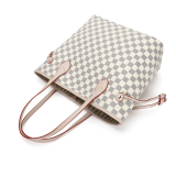 RICHPORTS  Checkered Women Top Famous Designer Leather Handbags Luxury Shoulder Bags Classic Tote For Lady Large Capacity Shopping Travel Handle Totes Bags