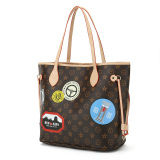 RICHPORTS  Checkered Women Top Famous Designer Leather Handbags Luxury Shoulder Bags Classic Tote For Lady Large Capacity Shopping Travel Handle Totes Bags