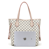 RICHPORTS  Checkered Women Top Famous Designer Leather Handbags Luxury Shoulder Bags Classic Tote For Lady Large Capacity Shopping Travel Handle Totes Bags