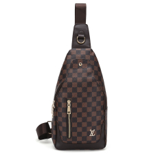 RICHPORTS  Checkered Men's Crossbody Chest Bags Casual Leather Sports Sling Bags Fashion Famous Designer Phones Beslt Bags Purse For Men