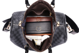 RICHPORTS  Checkered 2025 Hot Handbags Unisex PU Leather Duffles Large Capacity Luggage Bags Women and Men Fashion Travel Bags