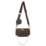 RICHPORTS  Checkered Women Three Pieces Crossbody Bags Lady Fashion Leather Handbags With Coin Purse Luxury Top Brand  Shoulder Bags