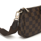 RICHPORTS  Checkered Women Three Pieces Crossbody Bags Lady Fashion Leather Handbags With Coin Purse Luxury Top Brand  Shoulder Bags