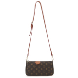 RICHPORTS  Checkered Women Three Pieces Crossbody Bags Lady Fashion Leather Handbags With Coin Purse Luxury Top Brand  Shoulder Bags