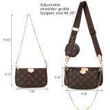 RICHPORTS  Checkered Women Three Pieces Crossbody Bags Lady Fashion Leather Handbags With Coin Purse Luxury Top Brand  Shoulder Bags