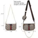 RICHPORTS  Checkered Women Three Pieces Crossbody Bags Lady Fashion Leather Handbags With Coin Purse Luxury Top Brand  Shoulder Bags