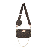 RICHPORTS  Checkered Women Three Pieces Crossbody Bags Lady Fashion Leather Handbags With Coin Purse Luxury Top Brand  Shoulder Bags