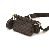 RICHPORTS  Checkered Women Three Pieces Crossbody Bags Lady Fashion Leather Handbags With Coin Purse Luxury Top Brand  Shoulder Bags