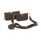 RICHPORTS  Checkered Women Three Pieces Crossbody Bags Lady Fashion Leather Handbags With Coin Purse Luxury Top Brand  Shoulder Bags