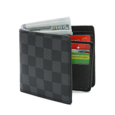 RICHPORTS  Checkered Wallet Unisex Short Leather Horizontal Section New Wave Old Flower Checkerboard Wallet Big-name Wallet Multi-functional Small Wallet