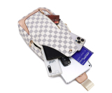 RICHPORTS  Checkered Men's Crossbody Chest Bags Casual Leather Sports Sling Bags Fashion Famous Designer Phones Beslt Bags Purse For Men