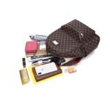 RICHPORTS Fashion Checkered Tote Shoulder Handbags Bag with inner pouch PU Vegan Leather