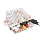 RICHPORTS  Checkered Women Top Famous Designer Leather Handbags Luxury Shoulder Bags Classic Tote For Lady Large Capacity Shopping Travel Handle Totes Bags