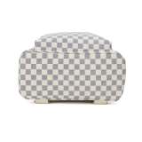 RICHPORTS Fashion Checkered Tote Shoulder Handbags Bag with inner pouch PU Vegan Leather
