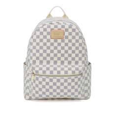RICHPORTS Fashion Checkered Tote Shoulder Handbags Bag with inner pouch PU Vegan Leather