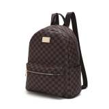 RICHPORTS Fashion Checkered Tote Shoulder Handbags Bag with inner pouch PU Vegan Leather