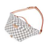 RICHPORTS  Checkered Unisex Leather Beslt Bags Chest Bag Female Pu Messenger Handbag Fashion High Quality Shoulder Phone Purse Crossbody Bags