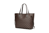 RICHPORTS  Checkered Women Top Famous Designer Leather Handbags Luxury Shoulder Bags Classic Tote For Lady Large Capacity Shopping Travel Handle Totes Bags