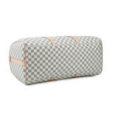 RICHPORTS Checkered Travel PU Leather Weekender Overnight Duffel Bag Shoulder tote Handbag Travel Gym Bag Mens Women (white Checkered)