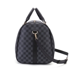 RICHPORTS Checkered Travel PU Leather Weekender Overnight Duffel Bag Shoulder tote Handbag Travel Gym Bag Mens Women (white Checkered)
