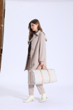 RICHPORTS Checkered Travel PU Leather Oversized Weekender Duffel Bag Overnight Handbag Gym Bag for Large