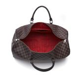 RICHPORTS Checkered Travel PU Leather Weekender Overnight Duffel Bag Shoulder tote Handbag Travel Gym Bag Mens Women (Brown Checkered) Mother's Day Handbags Gifts