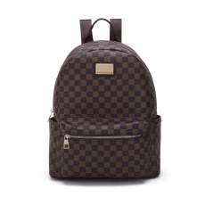 RICHPORTS Checkered Backpack Fashion Classic Large Backpack for College Students Travel bag Brown Checkered