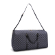 RICHPORTS Checkered Travel PU Leather Weekender Overnight Duffel Bag Shoulder tote Handbag Travel Gym Bag Mens Women (Black Checkered)