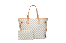 RICHPORTS Women's Checkered Tote Shoulder Bag With Inner Pouch - Pu Vegan Leather&Nbsp;Shoulder Satchel Fashion Bags -Cream