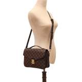 A stylish checkered crossbody bag with an adjustable shoulder strap and gold-tone hardware.